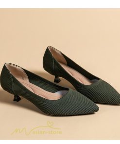 パンプス | ニット26.5cm 大きいサイズレディース 靴 9カラー リブニット 無地 柔らか 歩きやすい スリッポン 履きやすい 痛くない 走れる