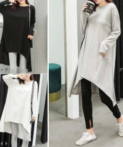 ワンピース | スリットtシャツ レディース ゆったり ロング丈 チュニック ワンピース