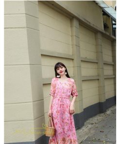 マキシ | ロングワンピース 五分袖 夏ワンピース 秋新作 Aラインワンピース マキシワンピース 花柄 プリント 旅行 ダンス ワンピース 30代40代 舞台 可愛い リボン