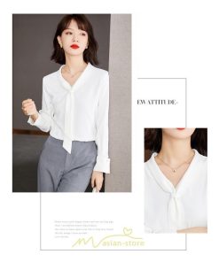 シャツ・ブラウス | ブラウス レディース 長袖 秋冬 オフィス フォーマル スーツ インナー 白 シフォン 大きいサイズ ビジネス 20代 通勤 40代 体型カバー 30代 秋服