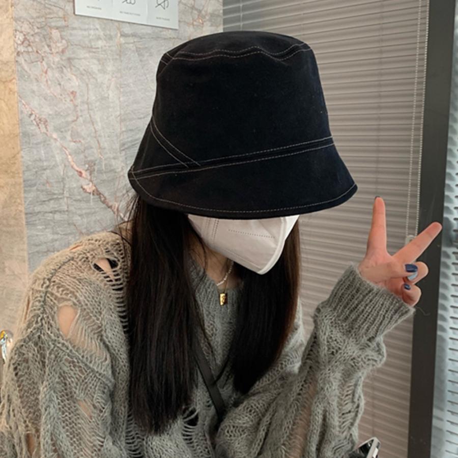 帽子 | ステッチバケットハット レディース韓国風