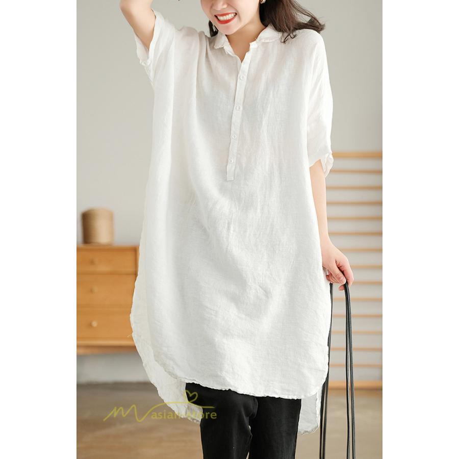 送料無料SALE | ワンピース レディース 夏 カットソー シャツワンピース スカート 麻 綿 大きいサイズ サマー Tシャツ 可愛い 30代 40代 20代 体型カバー ゆったり 送料無料