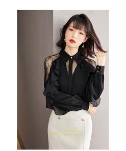 シャツ・ブラウス | ブラウス シャツ レディース 40代 春夏 オシャレブラウス レース 肩出しブラウス ドルマンスリーブ ブラウス トップス 通勤 体型カバー フォーマル 上品 黒