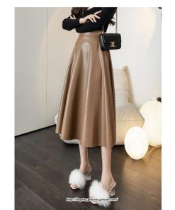 スカート | ロングレザーフレアAライン秋 冬 レディース ロング丈 着痩せ 20代 30代 40代 2022年 50代 送料無料