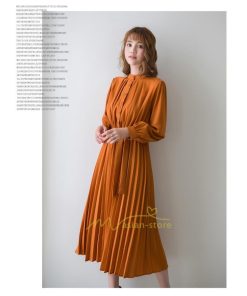 マキシ | プリーツワンピース ワンピース レディース ロングワンピース ミモレ丈 秋物 長袖 長袖ワンピース お呼ばれワンピース 大人 揺れる 二次会 シャツワンピース