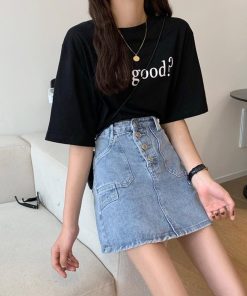 タイトスカート | ハイウエスト デニムスカート 着やせ レディース 韓国風 ミニスカート カジュアル 台形スカート おしゃれ【ネコ