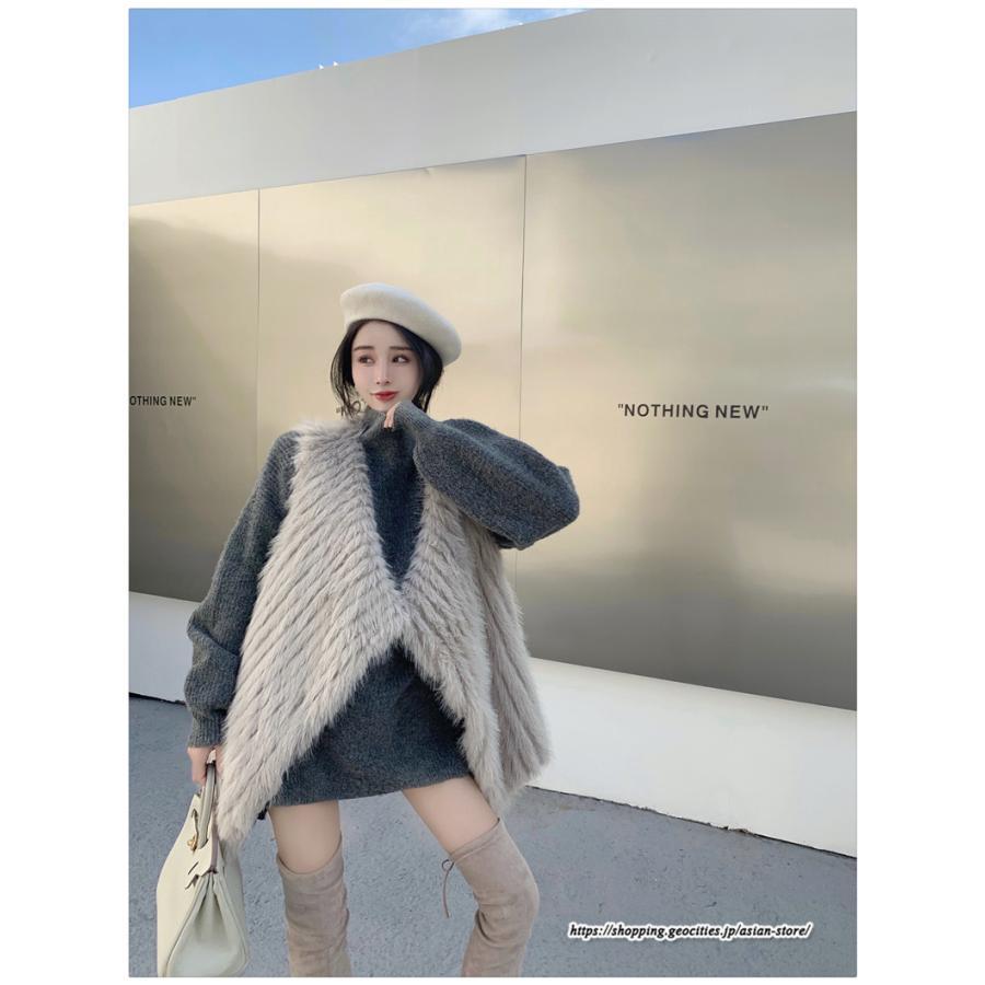 ベスト | ボリュームフェイクファーファー毛皮レディース 冬 フェイクファー 毛皮コート アウター ノースリーブ ふわふわ 前開き 秋冬 ジレ