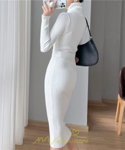 ニットワンピース | レディース 冬 きれいめ ニットフレア ロング おしゃれ タートルネック 秋冬 送料無料 可愛い 20代30代40代50代 ベルト付き おしゃれ 通勤