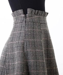 ミニスカート | Skirt ボトムス レディース グレンチェックスカート Aライン 秋冬 フレアスカート