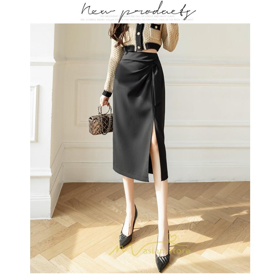 スカート | レディース ロング ミモレ丈 大人 スリット 秋冬 ロング丈 Aライン ハイウエスト 秋冬 無地 着痩せ お出かけ 2022 暖か 通勤 お呼ばれ フェミニン