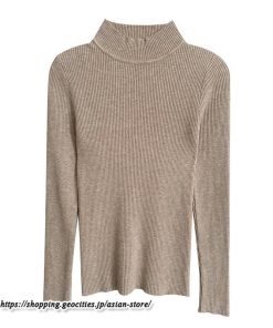 ニット・セーター | カットソー ニット レディース リブニット 長袖 秋冬 春 トップス スリム ストレッチ インナー 無地 プルオーバー 長袖ニット 通学通勤 長袖カットソー 着痩せ