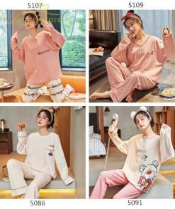 パジャマ　ルームウェア | ルームウェア パジャマ レディース 長袖 春秋 長袖 長ズボン 上下セット セットアップ 寝巻き 部屋着 ナイトウェア ズボン Tシャツ かわいい ボトムス 柔らかい