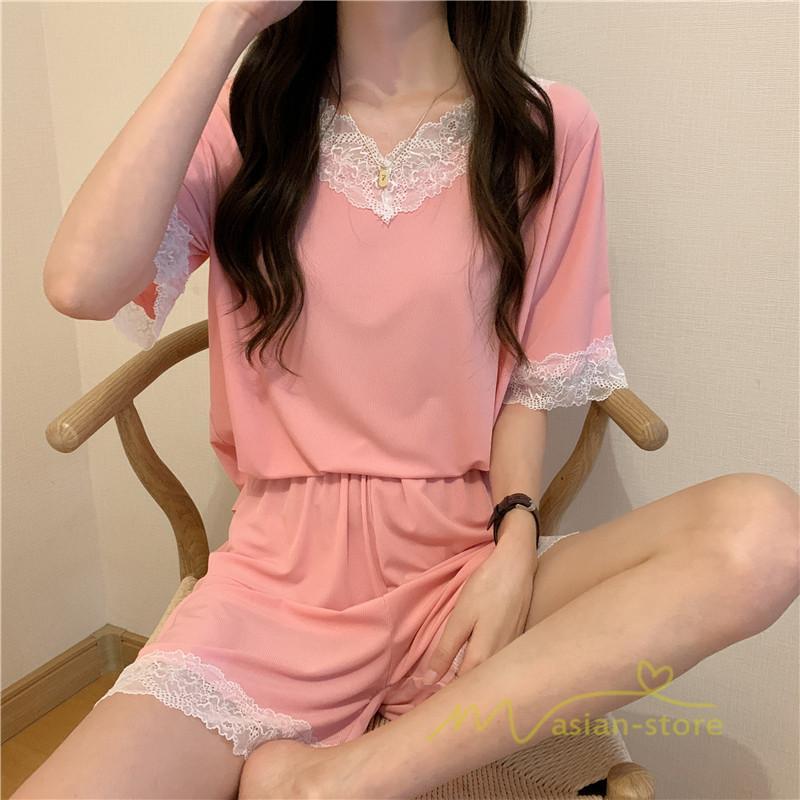 パジャマ ルームウェア | パジャマ レディース 夏 半袖 ルームウェア 涼しい 部屋着 ナイトウェア 寝間着 柔らかく軽い薄手の快適Tシャツパジャマ 部屋着 薄手パジャマ 上下セット