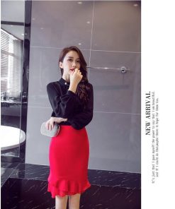 スカート | タイトマーメイドハイウエスト セクシーヒップアップ 膝丈無地 黒 オフィス 30代40代 50代 フォーマル