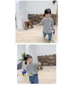 衣装 服 | Tシャツ 2021新作 子供 キッズTシャツ 韓国風 長袖 無地 ストライプ クルーネック おしゃれ 可愛い シンプル アウトドア 8色 お出かけ 男女兼用 春物 着回し