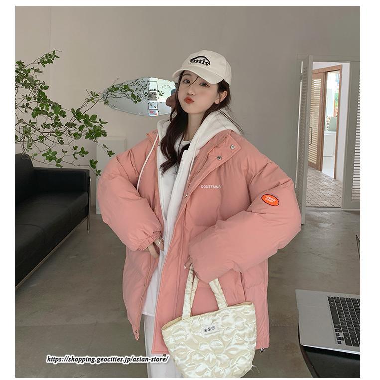 ダウンジャケット コート | フェイクレイヤードダウンジャケット 重ね着風ジャケット 中綿ジャケット アウター ダウン 防風 防寒 フード付き 秋冬コート ジップアップ レディース