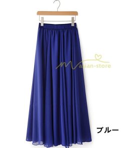 スカート | 夏ロング無地 フレア大人 ウエストゴム 涼しい レディース 夏服 揺れる 女っぽい 20代30代 可愛い ゆったり 40代50代 60代 ダンス