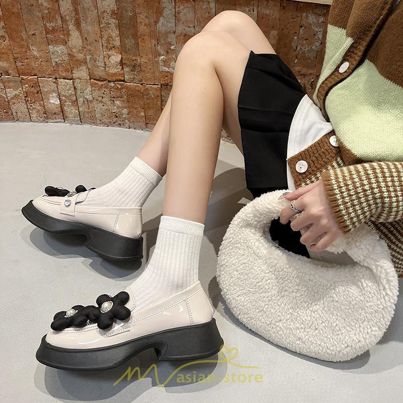 ローファー | 学生 女子 レディース 通学 通勤 学生靴 学校 軽量 花飾り 可愛い 上品 10代20代30代40代 フォーマル コンフォート 送料無料 キレイめ