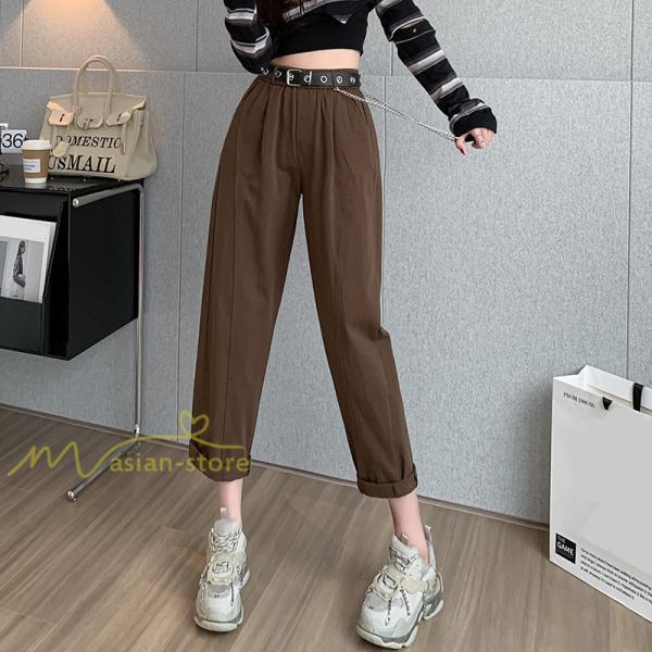 ワイドパンツ | レディース ロング丈 ストリート風 ロングパンツ シンプル 秋冬コーデ 体型カバー ウエストゴム お出かけ ポケット ハイウエスト ゆったり