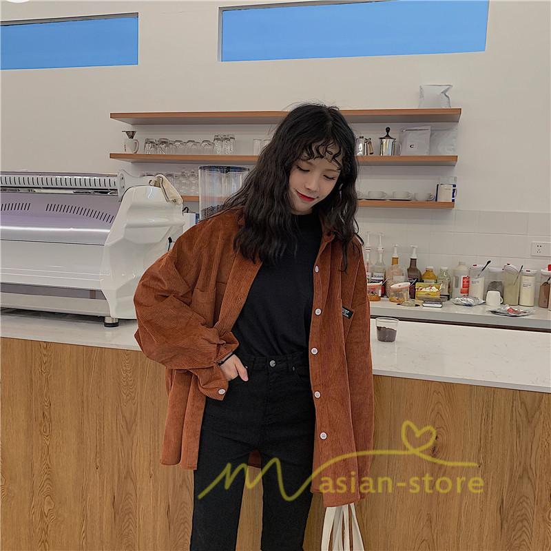 在庫ある | シャツ レディース ロングシャツ 秋服 長袖 トップス コーデュロ イシャツ 羽織り カーディガン 2 Way 20代30代40代 ゆったり 大きめ 通学通勤 体型カバー