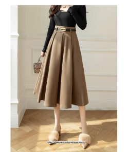 スカート | ロング秋 冬 レディース ボトムス ロング フレアAライン プリーツ 30代 40代 50代  ラシャ 送料無料 暖か 2022年秋冬 通勤 通学