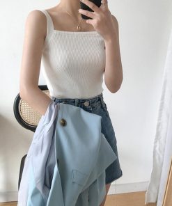 Tシャツ・カットソー | リブニット タンクトップ スクエアネック