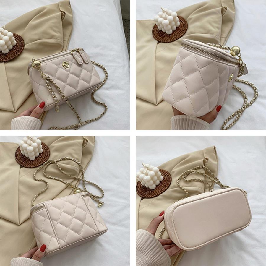 ショルダーバッグ | ミニバッグ 肩掛け キルティング チェーンバッグ レディース フェイクレザー ボックス斜め掛け