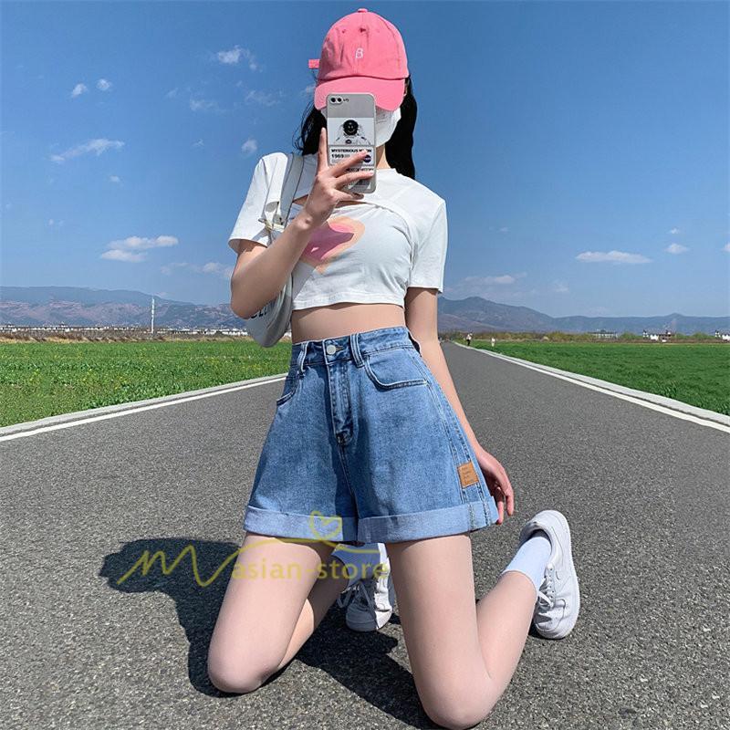 ショートパンツ | レディース ボトムス パンツ ロールアップデニム 夏新作 美脚 デニム ゆったり おしゃれ 通勤通学 20代30代40代 カジュアル お出かけ 韓国風