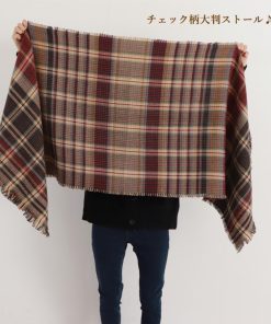 マフラー | チェック柄大判ストール 両面マフラー秋冬