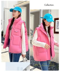 ベスト | ダウンレディース スタンドネック 中綿ノースリーブ ダウン シンプル 秋冬コーデ 50代 40代 新作 中綿 30代 20代 冬服 大きいサイズ ポケット