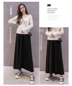 スカート | マタニティ秋 冬 フレア Aライン マタニティウェア 無地 ロング丈 ウエスト調整 カジュアル 産前 妊婦服 産後 ロングスカート