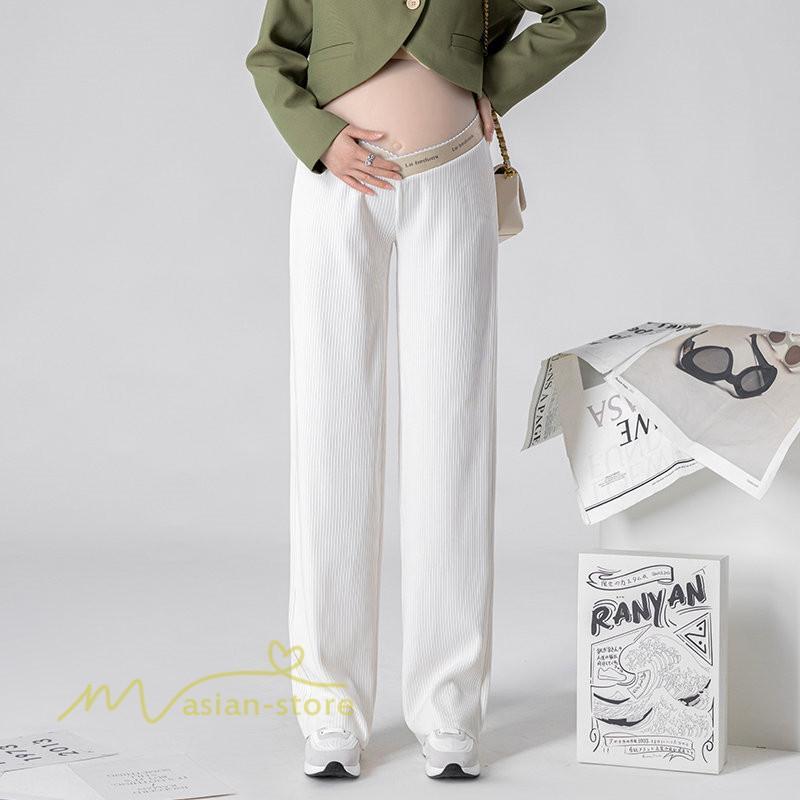 パンツ レギンス | マタニティパンツ レディース ボトムス 無地 きれいめ ママ サマー 大きいサイズ ローウエスト ワイドパンツ 体型カバー お出かけ 春 上品 マタニティウェア 秋