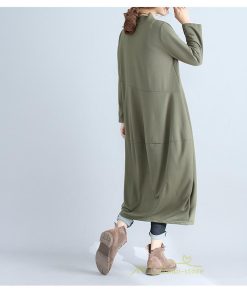 マキシ | ワンピース レディース 春秋 長袖 ゆったり ロング丈ワンピース シンプル 体型カバー 大きいサイズ 新作 カジュアル きれいめ 無地 30代 40代 着痩せ