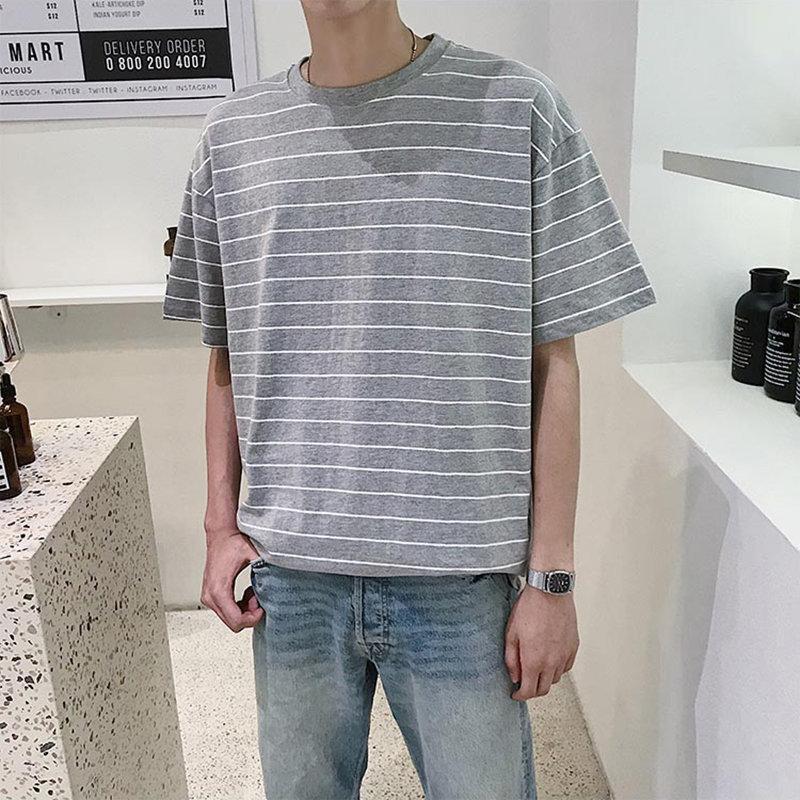 Tシャツ | カットソー メンズ 半袖 ボーダー メンズトップス 新作 夏服 サマークルーネック カジュアル 大きいサイズ 20代 40代 シンプル 30代