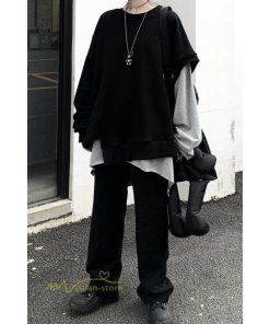 パーカー | 不規則 トップス レディース 2021新作 ワイドプルオーバー フードなし Tシャツ 長袖 インナー 日常感 着回し ゆったり 単品売り カジュアル