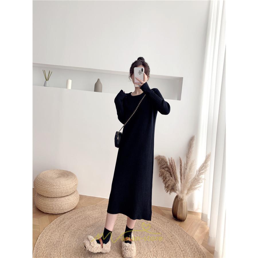 ニットワンピース | レディース 冬 きれいめ ロング おしゃれ 秋冬 長袖 送料無料 可愛い 上品 秋冬コーデ 小柄 萌え袖 20代30代40代50代 がーりー