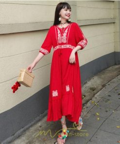 マキシ | ワンピース きれいめ レディース 夏 秋 ロング 上品 大人 七分袖 お出かけ 高見え 赤 白 黄色 上質 20代 50代 40代 ゆったり リゾート 30代 旅行 体型隠し