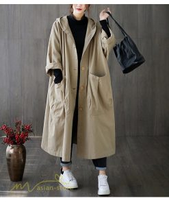 チェスターコート | トレンチコート レディース ロングコート 秋 秋コート フード付き 長袖 オーバーサイズ コート アウター ミリタリー 秋服 無地 カジュアル