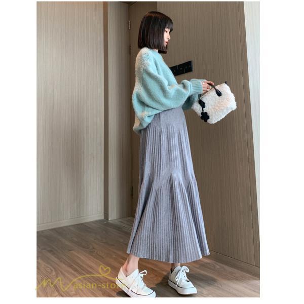 スカート | マタニティレディース 着痩せ リブニット 無地 マタニティウェア ウエスト調整 産前 産後 妊婦着 ハイウエスト 妊婦服 カジュアル Aライン