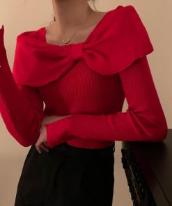 ニット・セーター | ビッグリボンニットトップスレディース秋冬