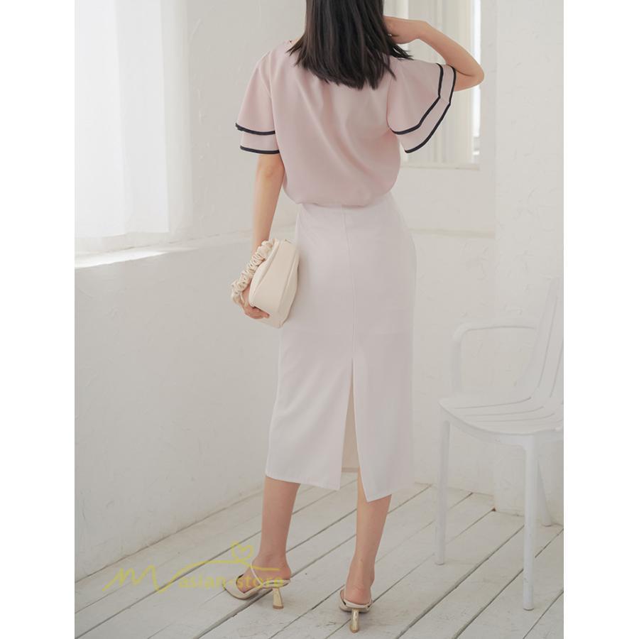 tシャツ・カットソー | トップス Tシャツ レディース 半袖 クルーネック ゆったり おしゃれ ブラウス 着痩せ 春 夏 秋 新作 L M 可愛い スカラップ袖 カジュアルTシャツ 無地