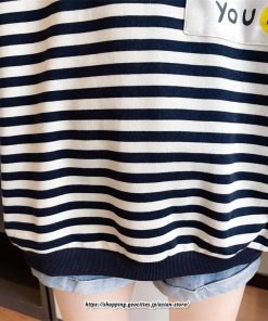 パーカー | トレーナー レディース スウェット 大きいサイズ 韓国 トップス 長袖 おしゃれ ボーダー柄 Tシャツ 大きいサイズ 体型カバー 送料無料 大きいポケット