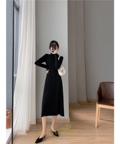 ニットワンピース | レディース 冬 きれいめ ロング おしゃれ 秋冬 長袖 送料無料 可愛い 着痩せ Aライン 20代30代40代50代 韓国風 ハイネック