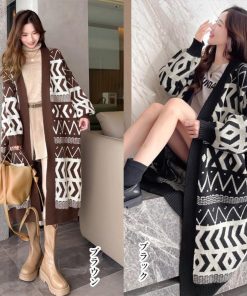 カーディガン | ニットロングカーディガンレディース韓国冬