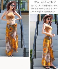 ビキニ | 水着 パレオ付き3点セット水着 ショートパンツ クロスバンド ハイウエスト エスニック柄 レディース リゾート
