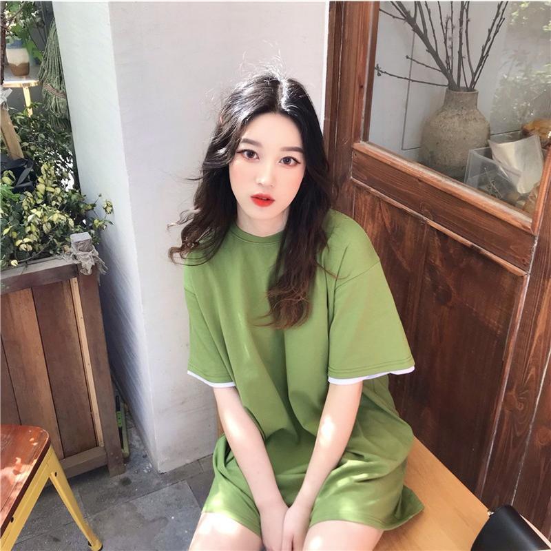 tシャツ・カットソー | Tシャツ 半袖 レディース カットソー バックギャザー トップス ビッグティーシャツ 2019春夏新作 大人気 ロングティーシャツ 可愛い シンプル ゆったり