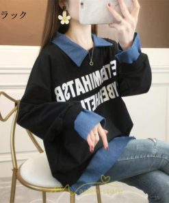 パーカー | トレーナー レディース 秋冬 コーデ 重ね着 切り替え カジュアル 着痩せ スウェット 可愛い 20代30代40代50代 カジュアル お出かけ オーバーサイズ