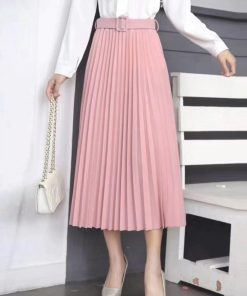 フレアスカート | レディース プリーツスカート 大人 ロング フレアスカート ミモレ丈スカート ベルト付き