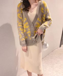 カーディガン | 長袖 レオパード柄 ゆったり ニットレディース カジュアル 羽織り おしゃれ ニットトップス ヒョウ柄 きれいめ