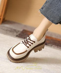 ローファー | 厚底 レディース 厚底スニーカー レースアップ スニーカー PU 合皮 通学 通勤 かわいい 送料無料 可愛い 冬 夏 秋 春